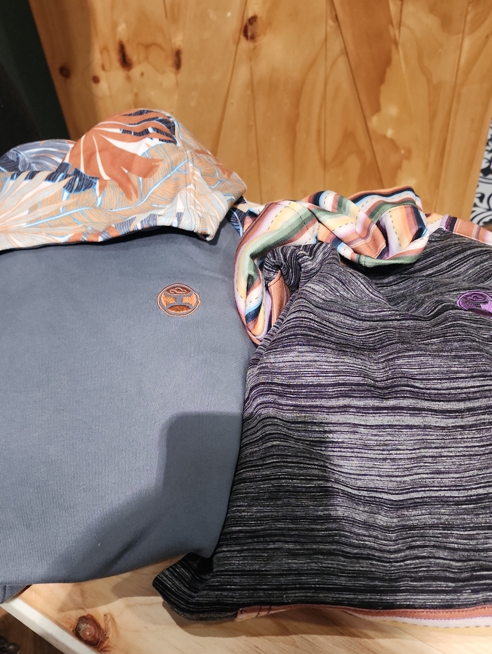 Hooey Blue & Heathered Gray Women's Jackets - Multi-Color Accents